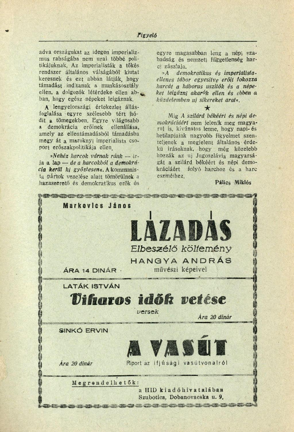 adva országukat az idegen imperializ mus rabságába nem urai többé poli tikájuknak.