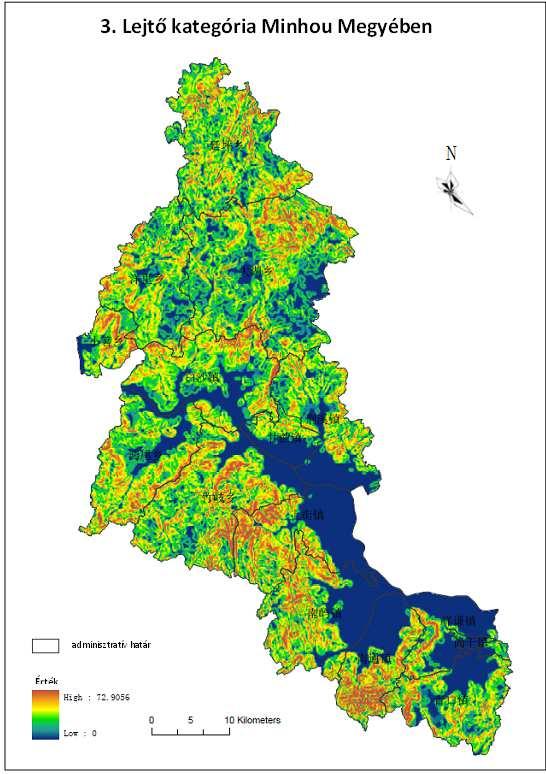 Minhou megye lejtő kategória térképe (Ecological planning and