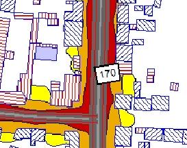 rendű főút Szegedet 169+950 km szelvénynél, az út jobb oldalán található kollégium homlokzati