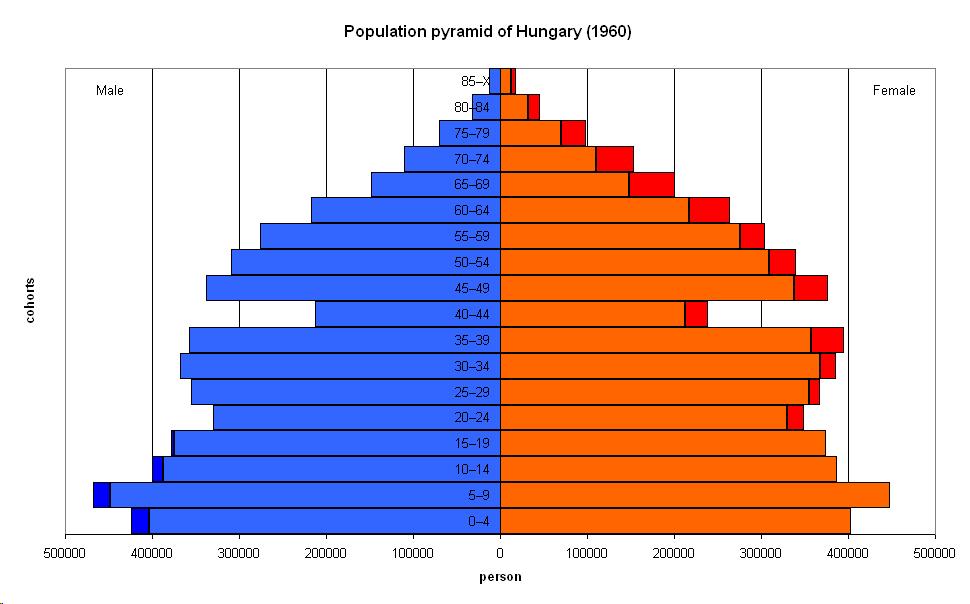 Magyarország korfája 1960 A demográfiai