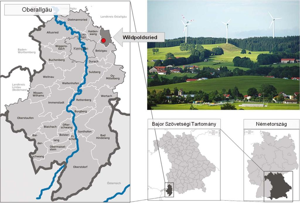11. Az energiatakarékos építkezésekkel kapcsolatos társadalmi kérdések 11.6. ábra. Wildpoldsriedi települési megújulóenergia-termelő rendszer, Bajorország déli részén Forrás: saját szerkesztés.