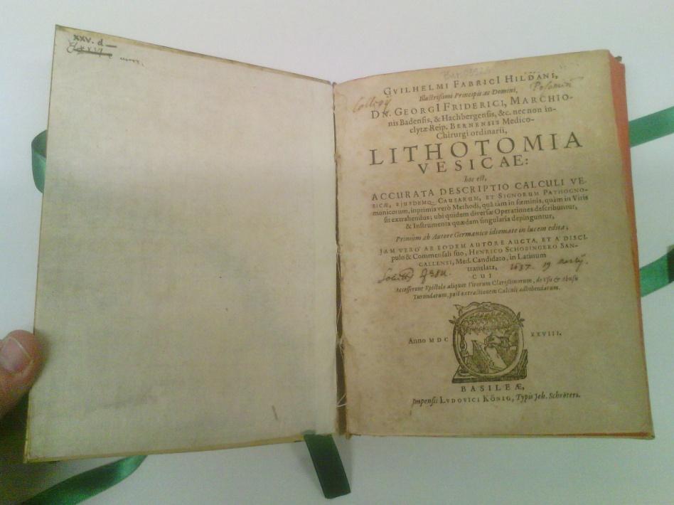 Bar.03923 Wilhelm Fabricius Hildanus, Guilhelmi Fabrici Hildani, [.