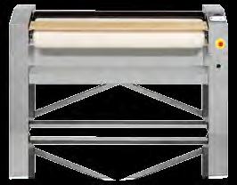 KALANDEREK Ø 180-250 mm pm-1018, 1218 (henger Ø 180 mm) - Front oldali beadagolás és leszedés - Inox hatású burkolatok, rozsdamentes acél felső burkolat - Vasalóvályú felület kezelt alumínium -