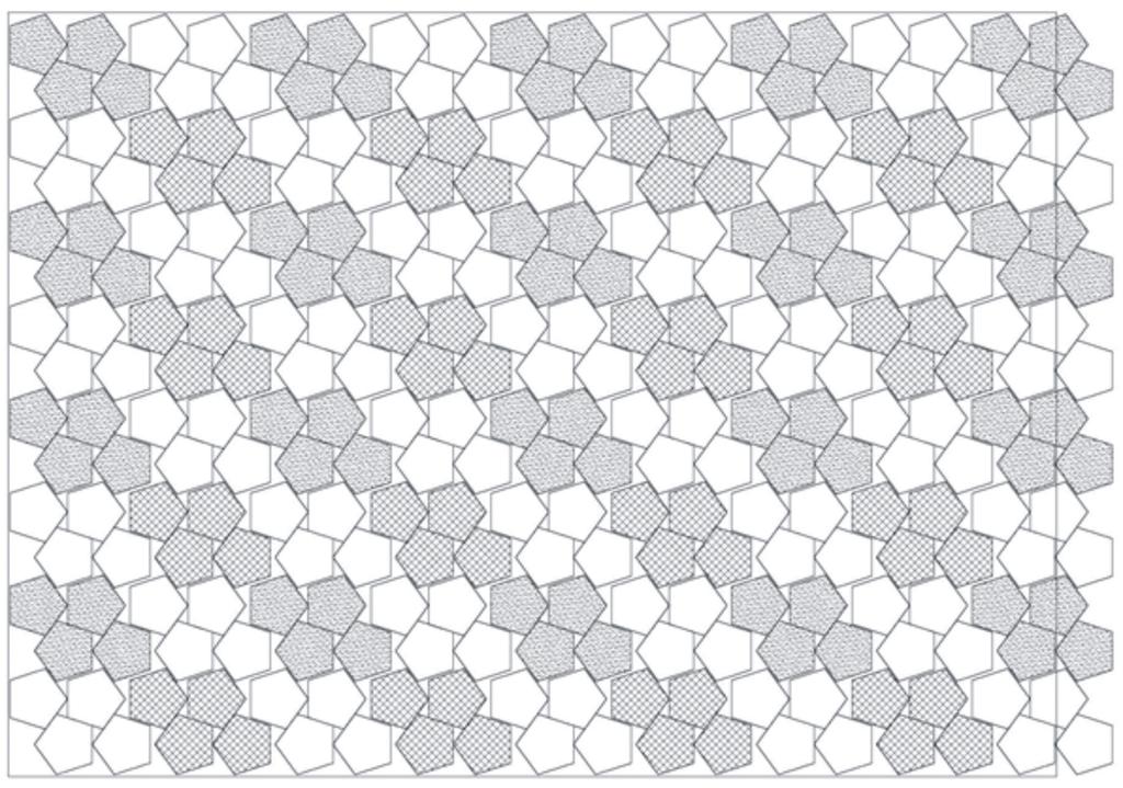 18 Az ötszögek jobb elhelyezése csökkenti a bőrhulladékot Figure 11: Cutting Pattern for