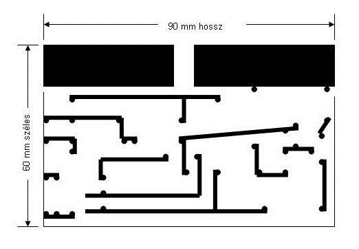 A vezérlőegység kapcsolási rajza A vezérlőegységet egy 60x90-es panelre építhetjük.