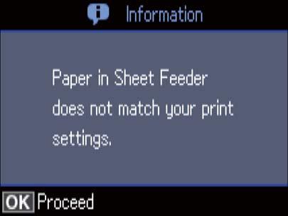 Papír betöltése 5. Ellenőrizze a vezérlőpulton megjelenő papírméret- és a papírtípus-beállításokat.