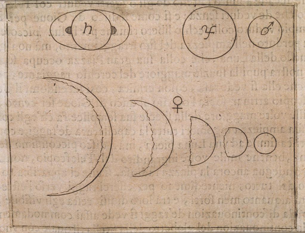 holdként ábrázolt Vénusz fogyó és növekvo
