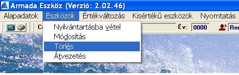 Törlés Az eszköz törlése valamennyi adat elvesztésével jár.
