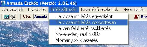 E leírási forma akkor használatos ha valamennyi eszköz értékcsökkenése megegyező dátummal szerepel.