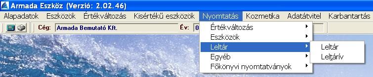 Leltár Leltári karton tartalmazza a leltári