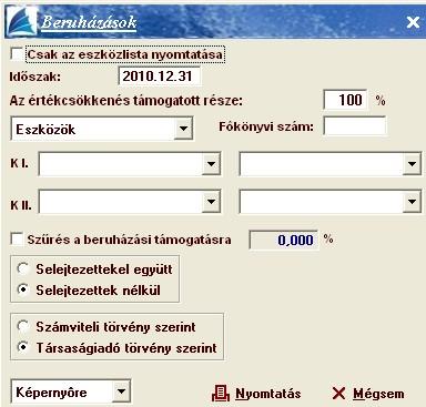 Tartozékok Itt a Nyilvántartásba vétel során a