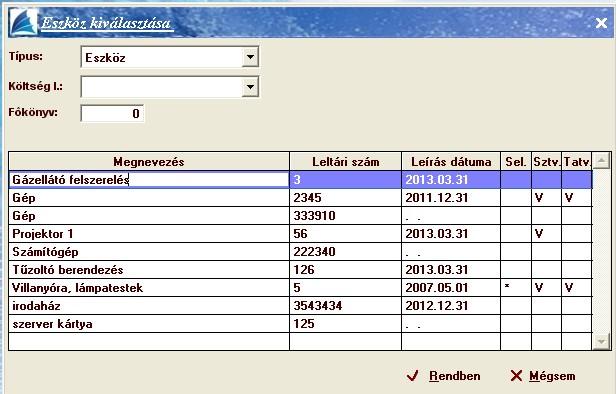 fontosabb adatai nyomtathatók ki.