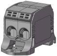 Fázis elosztó blokk 400 A 1 pólusú egymás mellé sorolható; Csatlakozó helyek: 1 x 35-185 mm2 ( kör keresztmetszet ) 2 x 4-35 mm2 ( kör keresztmetszet ) 3 x 2,5-25 mm2 ( kör keresztmetszet ) 4 x