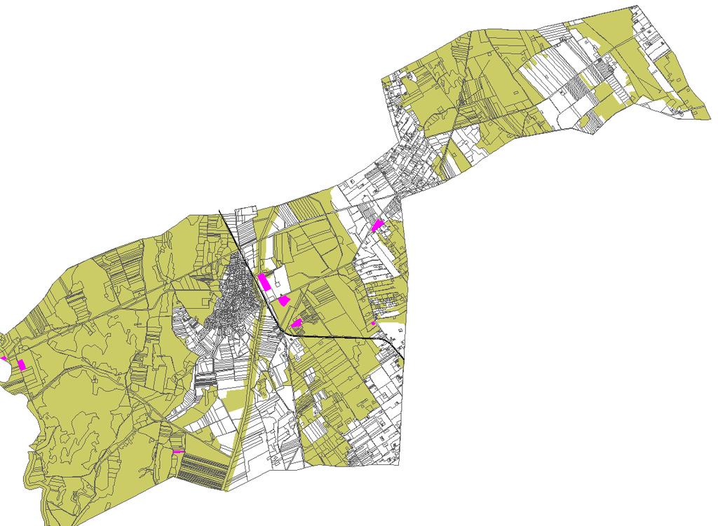 Ökológiai hálózaton belüli beépítésre szánt területek kimutatása Ökológiai hálózattal érintett területen belül beépítési elızmény nélküli helyszínen nincs beépítésre szánt területi kijelölés.
