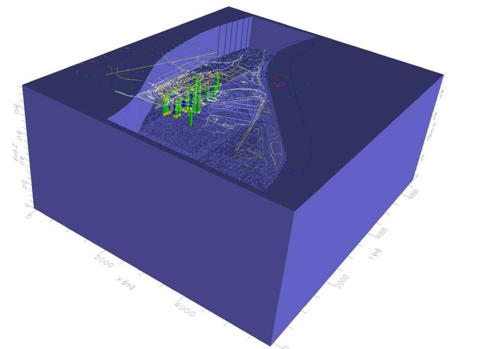 6.3-2. ábra: A teljes modellezett tartomány 6.3.2 IDŐBELI KITERJEDÉS A vizsgálati periódus a 2011-es év második hidrológiai félévére (2011.05.01.-2011.10.31.), illetve a 2012.