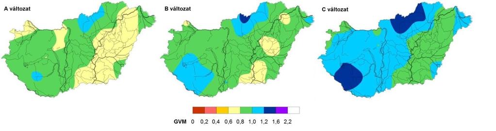 Gördülő vízháztartási mutató (GVM) A GVM egy adott térség vízháztartási viszonyának (hozzávetőleg a