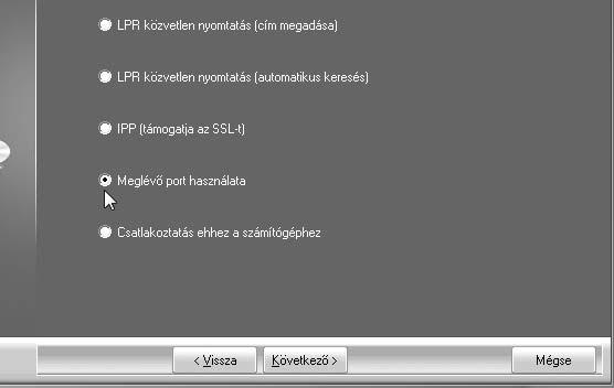 A NYOMTATÓ MEGHAJTÓ / PC-FAX ILLESZTŐPROGRAM TELEPÍTÉSE A GÉP HASZNÁLATA MEGOSZTOTT NYOMTATÓKÉNT Ha megosztott nyomtatóként fogja használni a gépet Windows hálózaton a nyomtató szerverre telepített