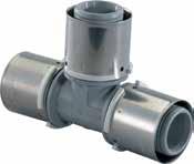 Uponor S-Press Uponor S-Press T-iom PPSU PPSU aapú csatakoó, rosamentes acé préshüveye. Préspofa-ütköőgyűrűve, nyomáspróbabitos kiviteben, a csővég sorjáása nem sükséges!