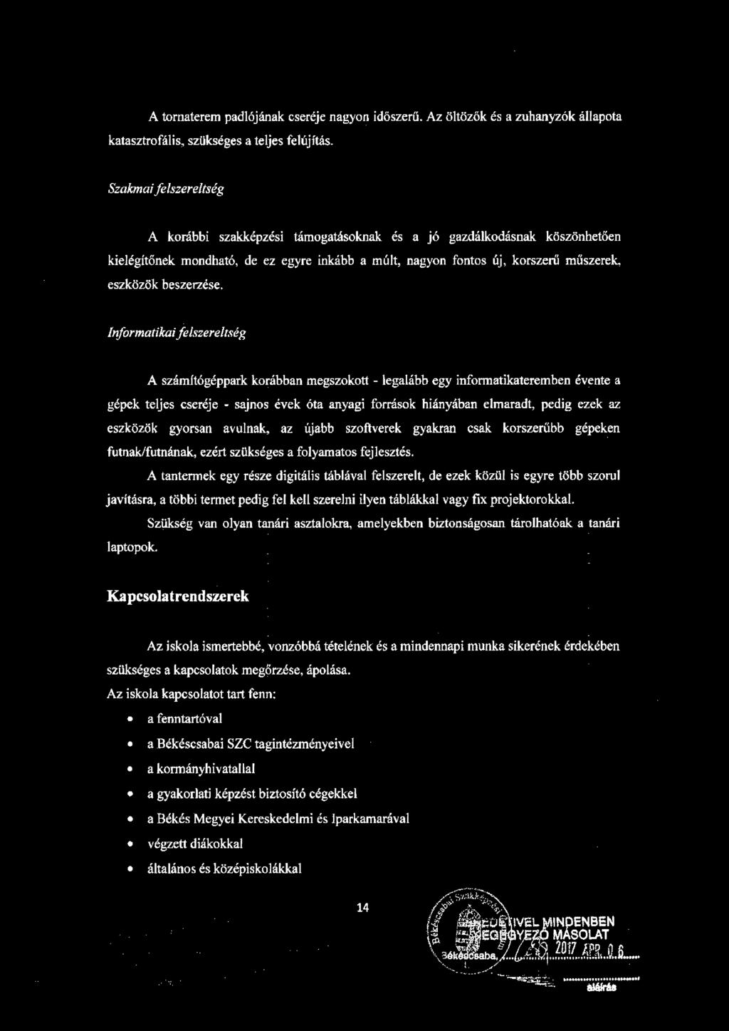eszközök beszerzése.