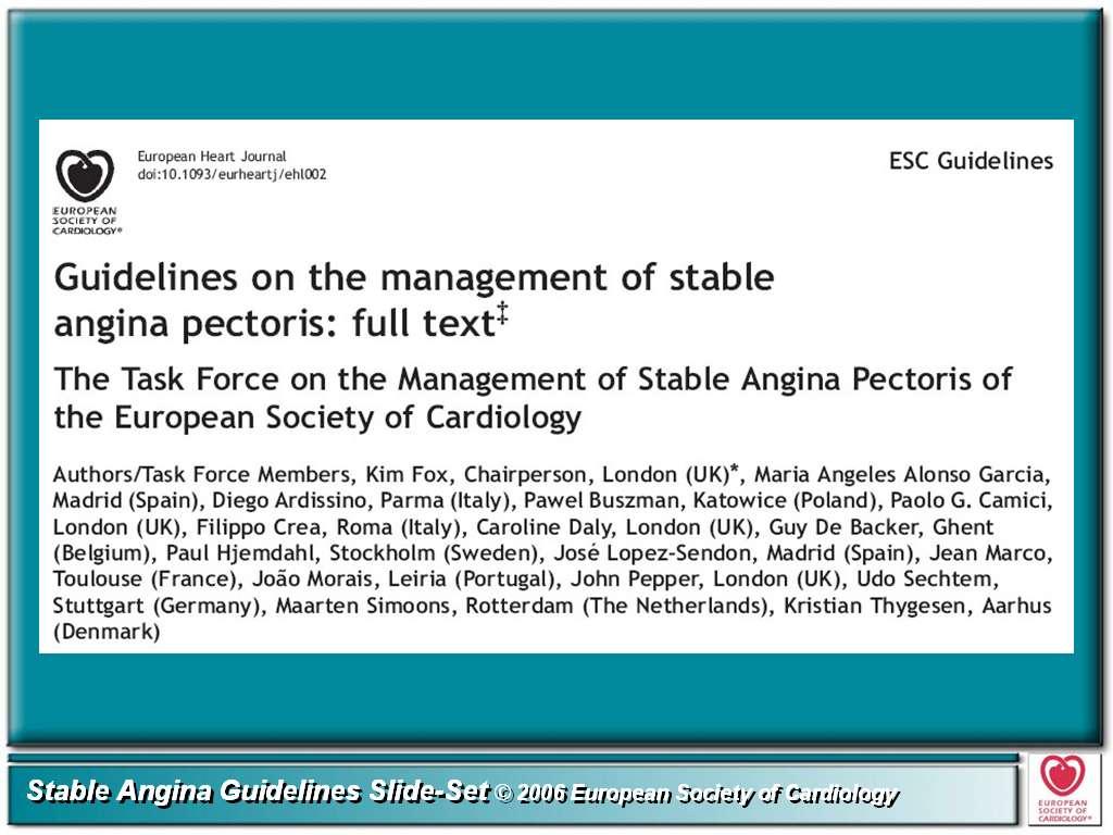 Stabil angina/scad