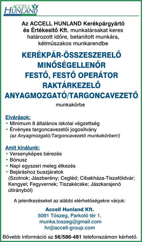 KŐFELDOLGOZÓ gép kezelésére keresünk lakatos, esztergályos, kőműves vagy burkoló szakmunkást Kiskunfélegyházára.