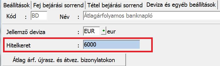 Ilyen esetben a program deviza kikerüléskor (vagyis tartalmilag hitelfelvételkor) a napi választott árfolyamot kéri, míg deviza bekerüléskor (vagyis tartalmilag hitelcsökkenéskor) az aktuális