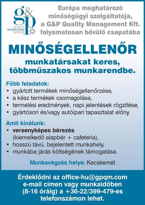10 2017. március 27. KARRIER Hogyan tartsuk meg a dolgozót? A dolgozók megtartásának titkairól rendeztek március 22-én konferenciát Kecskeméten.