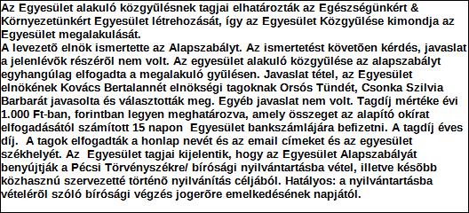 Jegyzőkönyv A megjelentek a fenti napirendi pontokat elfogadták. 7.Határozathozatal az egyes napirendi pontokra nézve külön-külön.