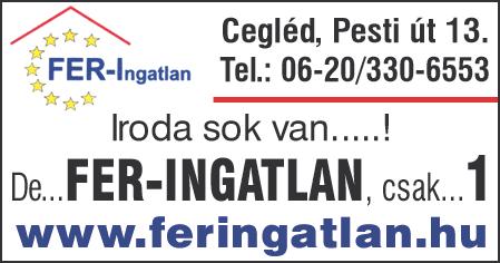 06-20/255-33-77 ELADÓ Cegléden a Zöld-házakban 1+2 félszobás lakás. iá: 12 MFT Megtekinthető hétvégenként.