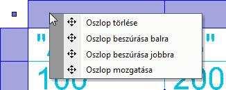 1154 11.6. Szöveg Az opció bekapcsolásával Oszlopok szerkesztése Az oszlopok szerkesztésére az oszlopok felett megjelenő mezőbe kattintva nyílik lehetősége.