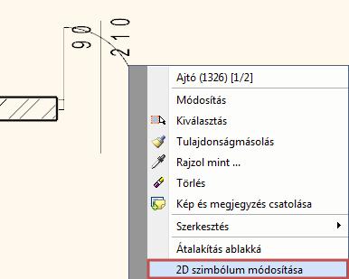 1230 11.9. 2D-s csoport Így bármely tetszőleges 2D szimbólumot felhasználhatja a nyílászárók 2D ábrázolására. Elemminta ablak Itt látható a kiválasztott elem, amelyet le kíván cserélni.