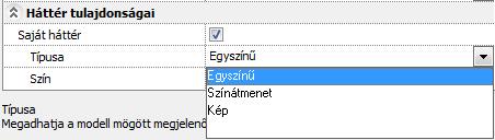 Fénytestek használata kikapcsolva Fénytestek használata bekapcsolva 13.1.3.4. Háttér tulajdonságai Saját háttér A háttér lehet egyszínű, színátmenetes vagy importált kép.