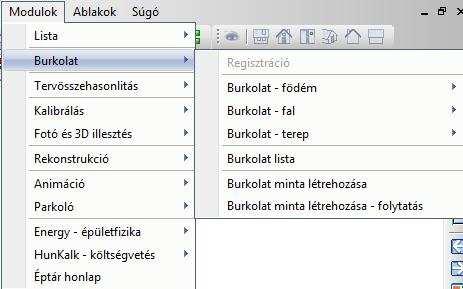 15. Modulok 1347 Helyiségpecsét Burkolat, ill. burkolatkiosztás a helyiségpecséten keresztül rendelhető a helyiség padlójához, mennyezetéhez, ill. bármelyik oldalfalához.