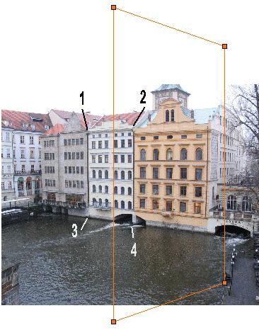 1394 15.4. Modell illesztése fotóba Itt választható, hogy a függőleges vagy a vízszintes síkot kívánja perspektív síkként használni. A példába a függőleges síkot használjuk.
