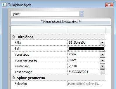 1108 11.2. Vonal 11.2.4.3. Példa Készítsünk függönyt az ablak elé. A 3D DirectX ablakban állítsa a munkasíkot az ablak fülke felső síkjára (az irány lefelé mutat). Rajzoljon spline-t a felületre.