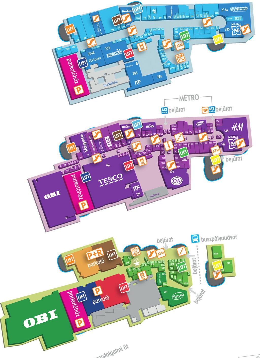 AJÁNDÉK Ajándék Parfüm 204A-C Ajándék Pláza 259 Ásványvilág 122A Cserépváros 170 Hepi Otthon 026B Póló Terminal 110C Regio Játék 233B Thomas Breitling 150 Thomas Jeans 124 Triumph 175A Veracrúz S4A