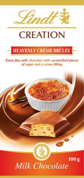 Lindt Creation táblás csokoládék Lindt Creation Crème Brûlée 100g 15db/karton db EAN 3046920022538 Lindt Creation