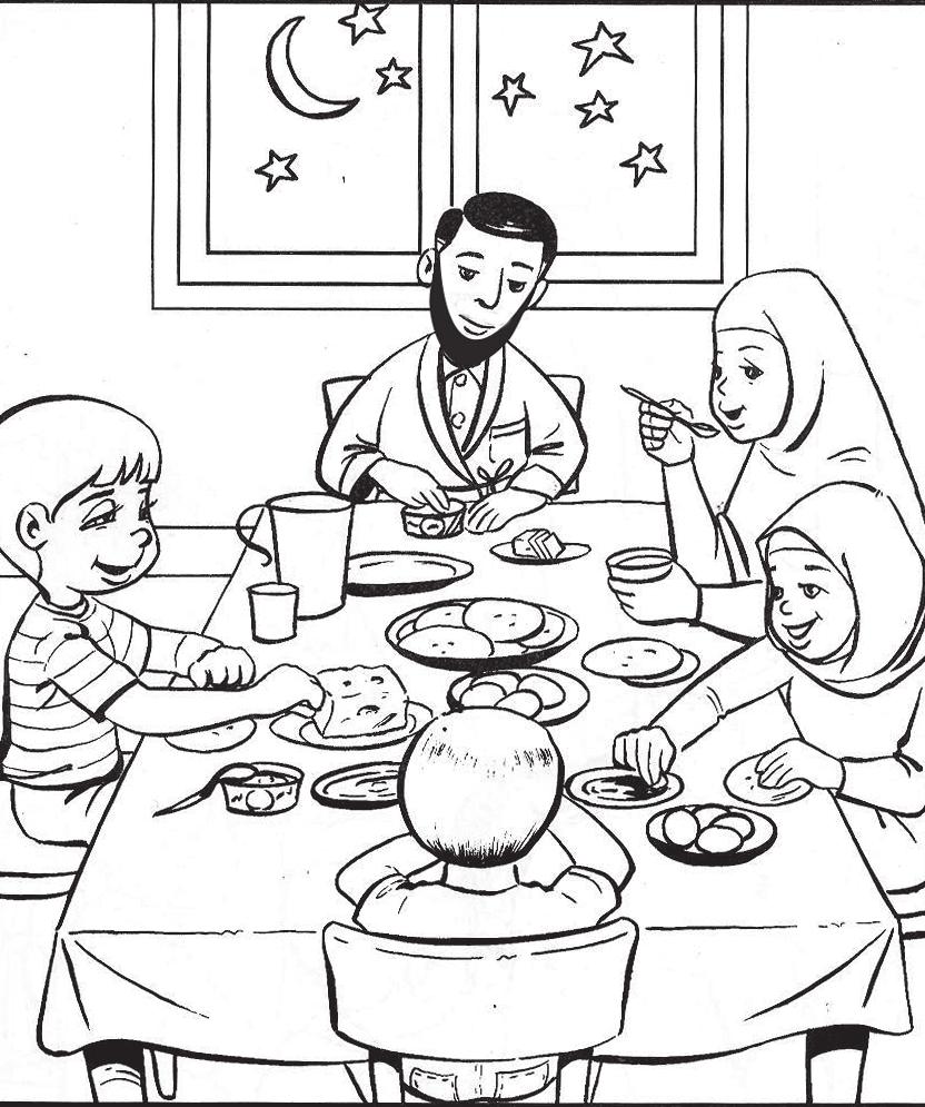 neve pedig: iftar. A család asztalhoz ült és elkezdtek enni. Hamarosan elmúlt az éhségük. Hasszán és Leila nagyon boldogok voltak, hogy ilyen sikeresen kiállták a böjt első napját.
