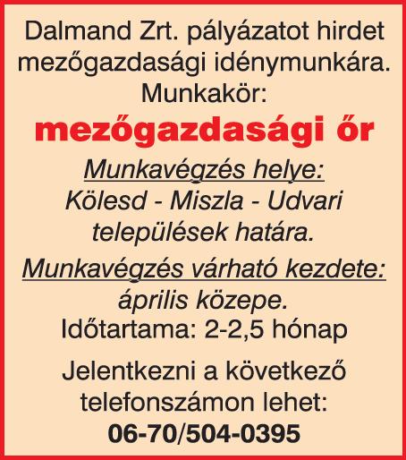 : 30/611-7209 Kőműveseket keresek paksi munkahelyre április közepei kezdéssel.