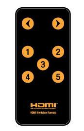 4.0 Távirányító utasítások HDMI források közötti kapcsolgatás gombokkal 1/2/3/4/5 A gombokkal manuálisan kapcsolhat a HDMI források között.
