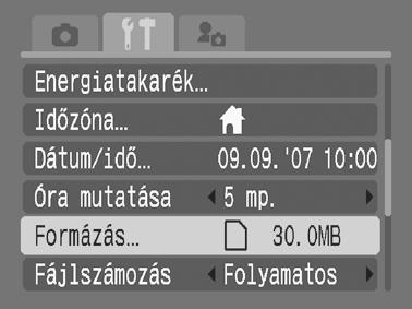 Alapműveletek 65 A memóriakártya formázása Mindig formázza az újonnan vásárolt memóriakártyákat, illetve azokat, amelyekről az összes képet és egyéb adatot törölni szeretné.