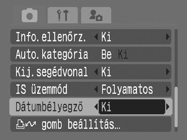 78 A leggyakrabban használt felvételi funkciók A dátum beágyazása a képadatokba Lásd: Az egyes felvételi módokban elérhető funkciók (228. oldal).