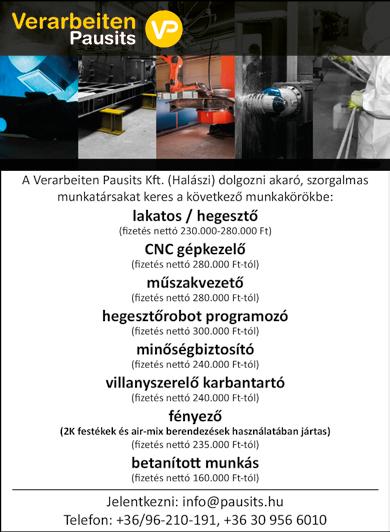 : 06-70-39-22-107 Mosonmagyaróvári építőipari cég felvételt hirdet: ács, illetve betonacél-szerelő és építőiparban járatos segédmunkás részére. Kiemelt bérezés! Suri Bau KFT. Tel.