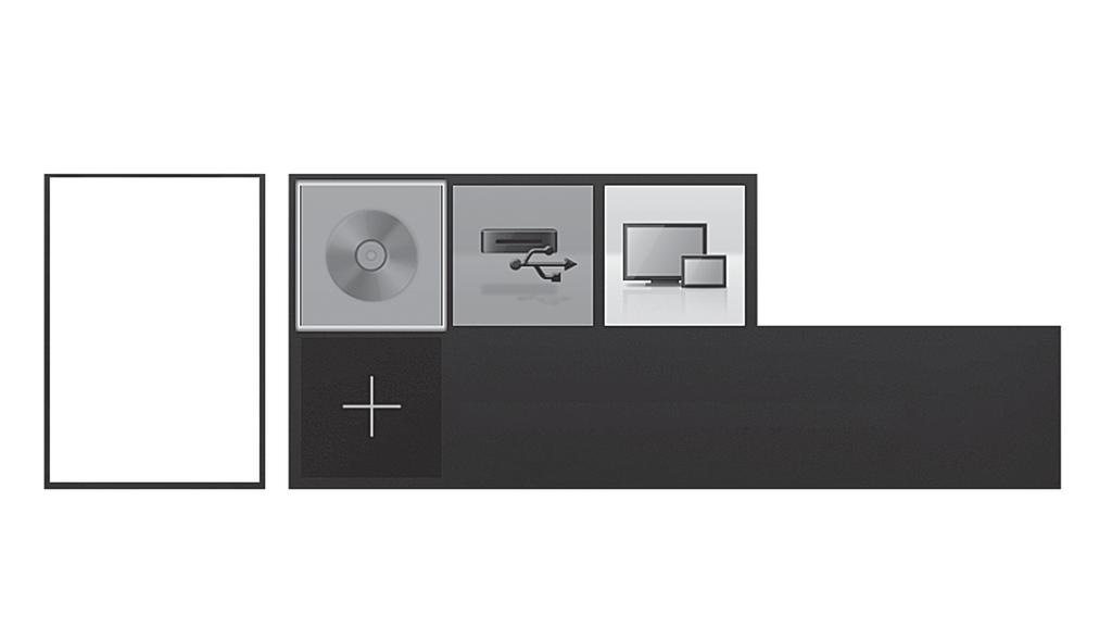 No Disc A főképernyő megjelenítése A főképernyő a HOME gomb megnyomására jelenik meg. Válasszon ki egy alkalmazást a </M/m/, gombokkal, majd nyomja meg az ENTER gombot.