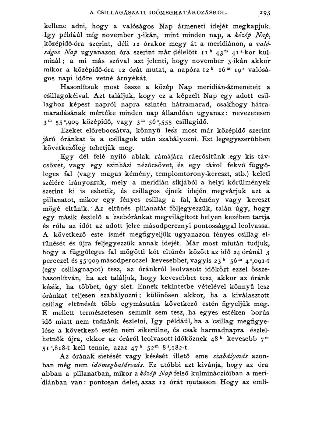 A CSILLAGÁSZATI IDŐMEGHATÁROZÁSRÓL.