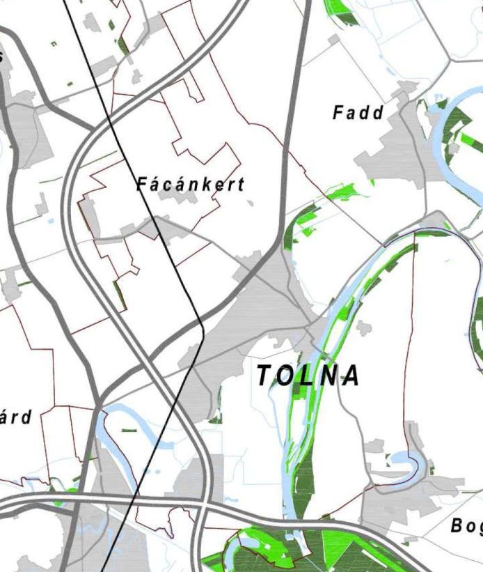 43 A megyei övezetek közül Tolna területét a következő övezetek érintik: Azok az övezetek, melyeket az OTrT megszüntetett, vagy másképp jelöl, nem kerülnek bemutatásra.