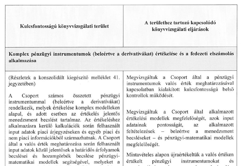 A KÖNYVVIZSGÁLÓ JELENTÉSEI A TÁRSASÁG