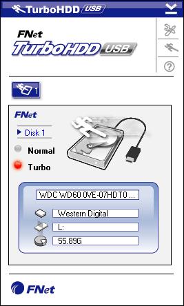 1. Kattintson az asztalon található TurboHDD USB parancsikonra, vagy kattintson a Start Program Files TurboHDD USB TurboHDD USB parancssorra a szoftver indításához. 2.