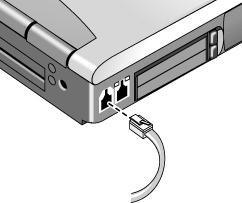Általános útmutató a HP hordozható számítógéphez A számítógép üzembe helyezése 3. lépés: Csatlakoztatás a telefonvonalhoz Ha a számítógép nem tartalmaz beépített modemet, kihagyhatja ezt a lépést.
