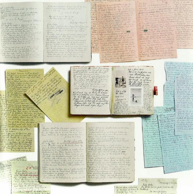 Anne Franknak összesen 3 naplója, valamint rövid történeteit és a szép mondatok gyűjteményét tartalmazó füzetei mellett 215 különálló, kézzel írt színes papírlapja élte túl a
